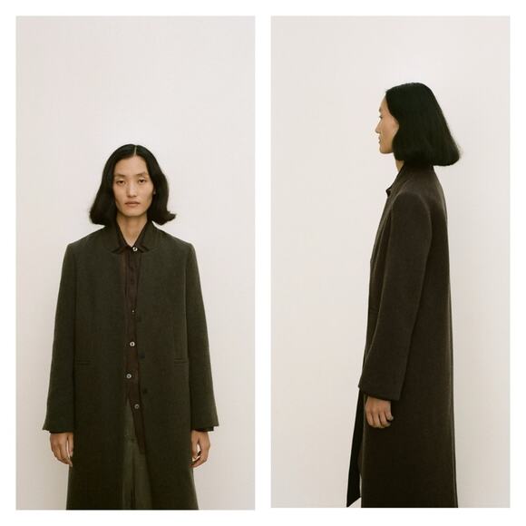 NWT ZARA Manteco Wool Blend Minimalist Wool Jacket L Brown - Picture 1 of 6